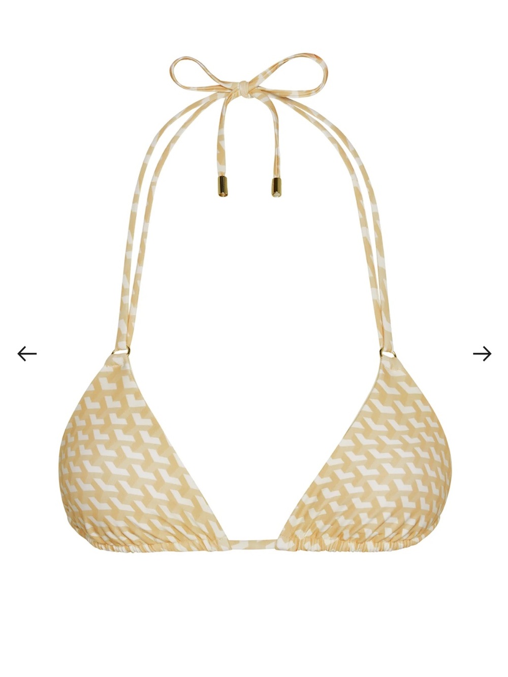 Monday Swimwear Beige & White Geo Triangle Bikini Top